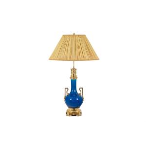 Lamp With Blue Porcelain And Gilded Bronze Handles. Circa 1880. Ls6040309i