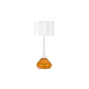 Lampe De Forme Bouteille En Métal Laqué Blanc Et Opaline. Années 1970.  Ls6117337l