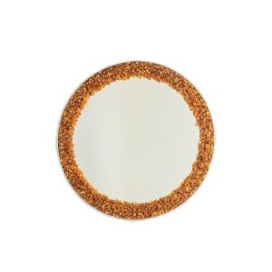 Circular, Backlit Mirror In Amber. Contemporary Artist Work. Ls60082232b