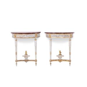 Malot. Pair Of Lacquered Consoles From The Louis XVI Period. Circa 1780. Ls51701809p