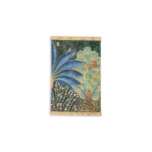 Painted Canvas Representing Monkeys On A Fruit Tree. Contemporary. Ls6136459i