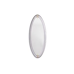 Mirror In Lacquered And Patinated Brass, Ovoid In Shape. 1950s/60s. Ls6351736m