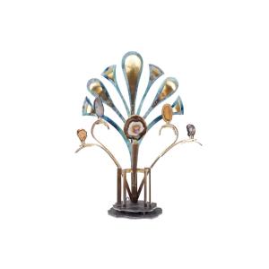 Lampe-sculpture Avec Des Agates. Travail D’artisan D’art. Ls63804009m