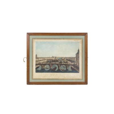 Coqueret, View Of Paris N°12, Colour Print, Early 19th Century - Ls1232221