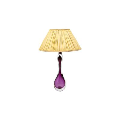 Val-Saint-Lambert, Lampe en cristal transparent et violet, années 1960 - LS3868201