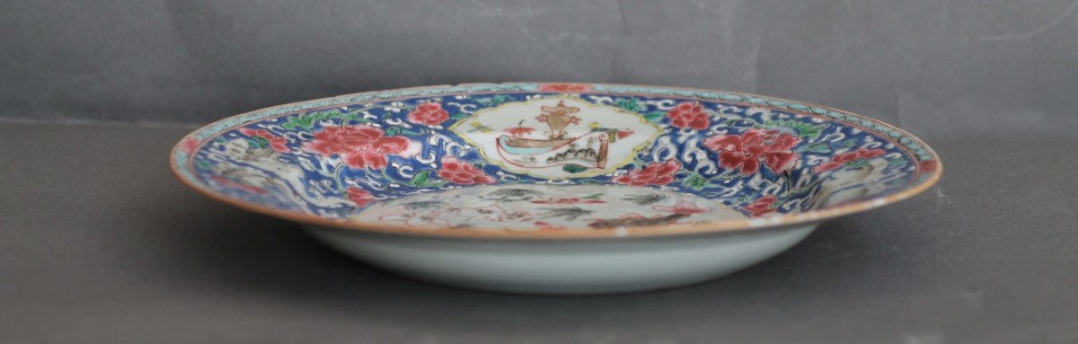 Assiette En Porcelaine De Chine Décor Aux Poissons, 18eme Siècle.-photo-4