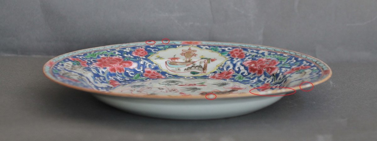 Assiette En Porcelaine De Chine Décor Aux Poissons, 18eme Siècle.-photo-3