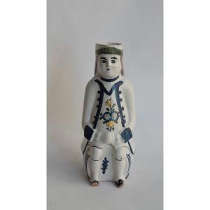 Anthropomorphic Pitcher Called Jacquot In Earthenware From Septfontaines (luxembourg), Marked, 18th C.