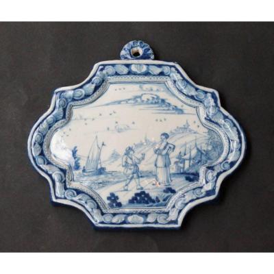 Delft. Plate In Blue Camaïeu.