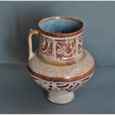 Siliceous Ceramic Jug, Iran, Kashan End XIIIth - Beginning XIVth Century