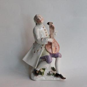 Meissen Porcelain Statuette Representing A Lute Player From