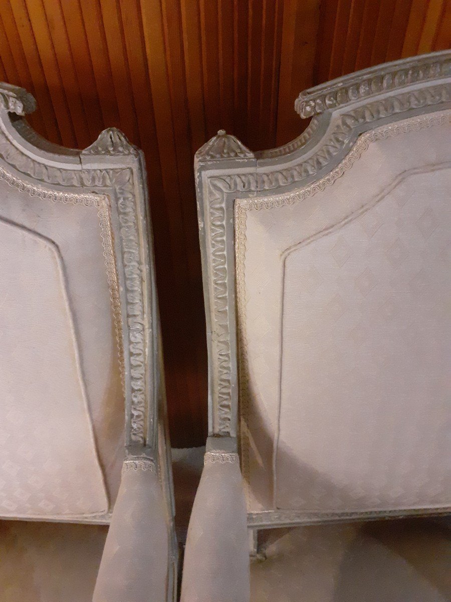 Belle paire de fauteuils d epoque Louis XVI attribué à Claude Sene II-photo-7