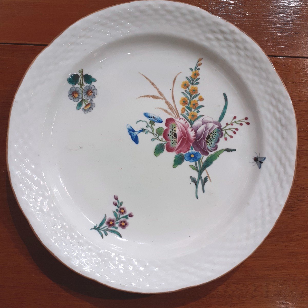 Rare paire d assiette en porcelaine tendre de Chantilly 18 Eme Siecle-photo-3