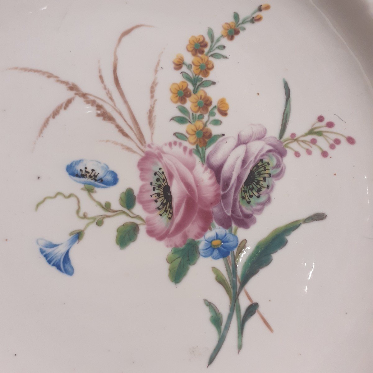 Rare paire d assiette en porcelaine tendre de Chantilly 18 Eme Siecle-photo-4