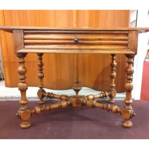 Louis Xlll Period Writing Table In Light Walnut