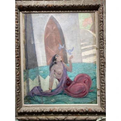 Orientalist Painting Signed Salomon Taib (1877/1954)