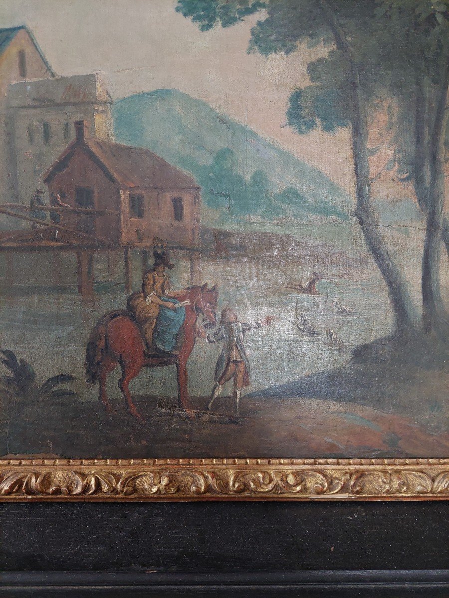 Painting 18th Century Hunting Scene-photo-2