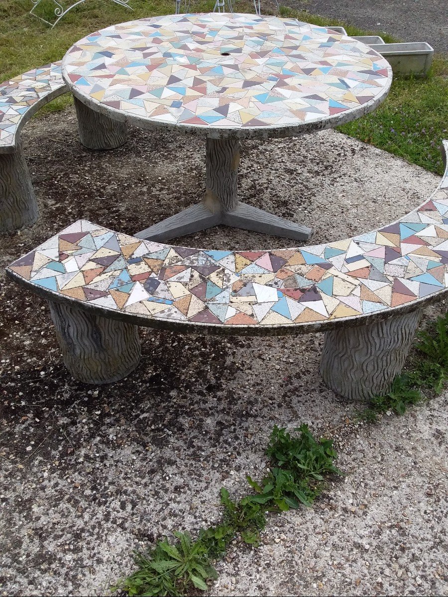 Garden Furniture 1950 Stone And Ceramic-photo-3