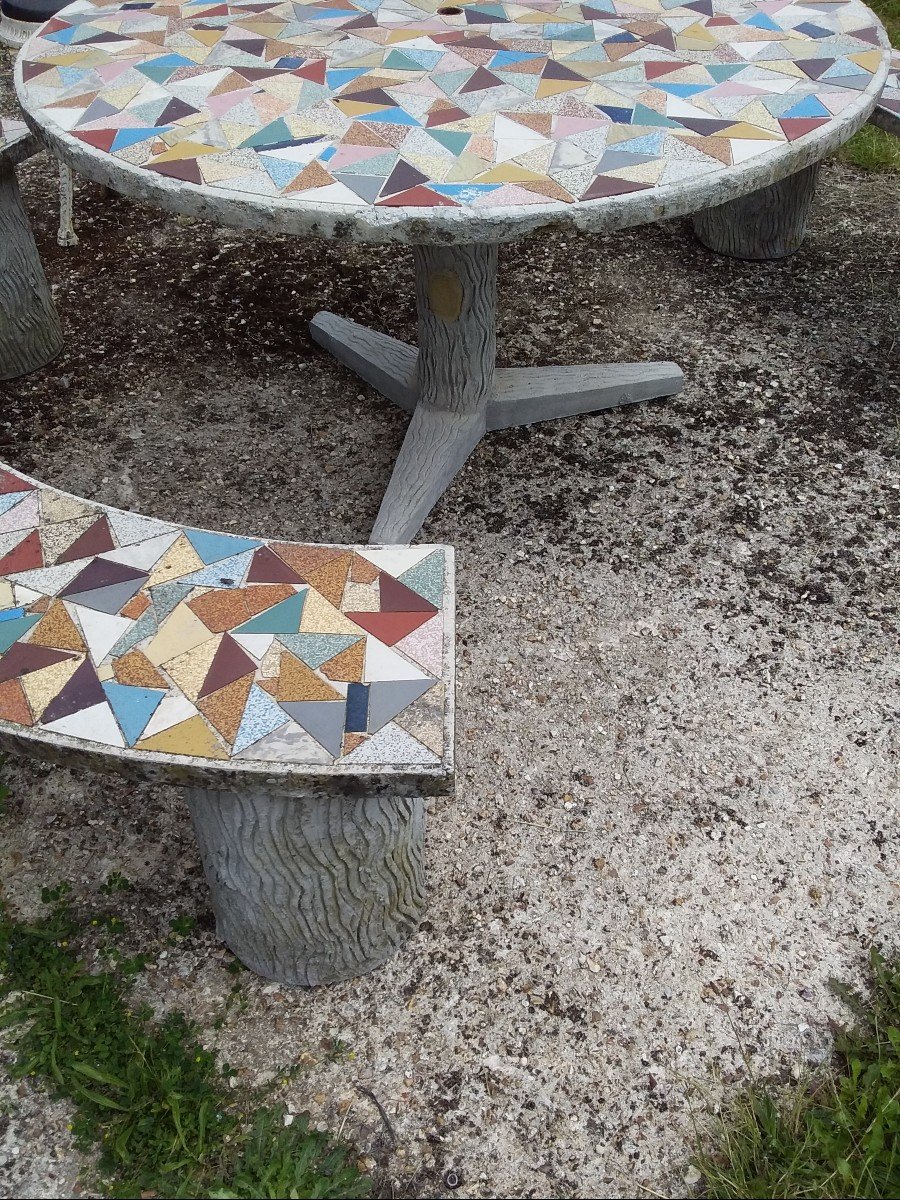 Garden Furniture 1950 Stone And Ceramic-photo-3