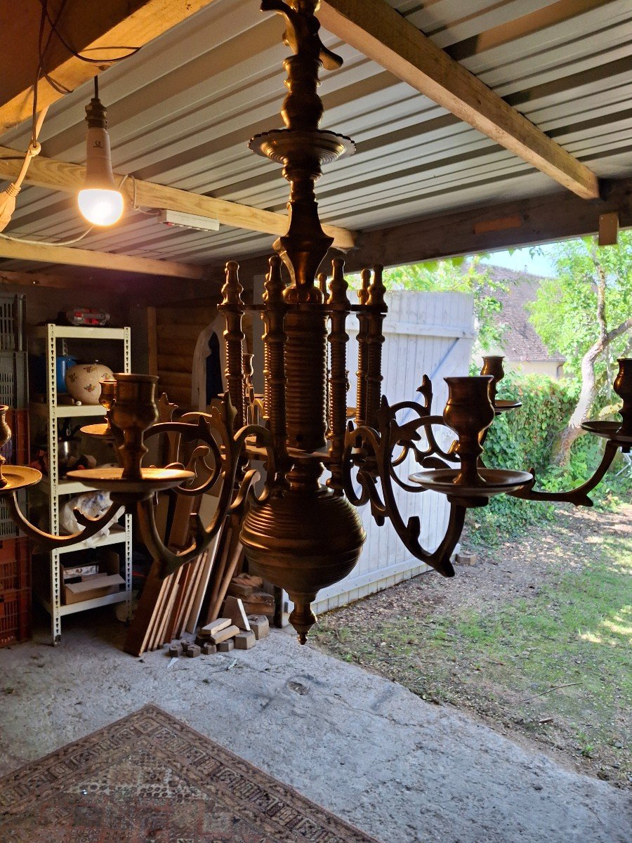 17th Century Bronze Chandelier-photo-2