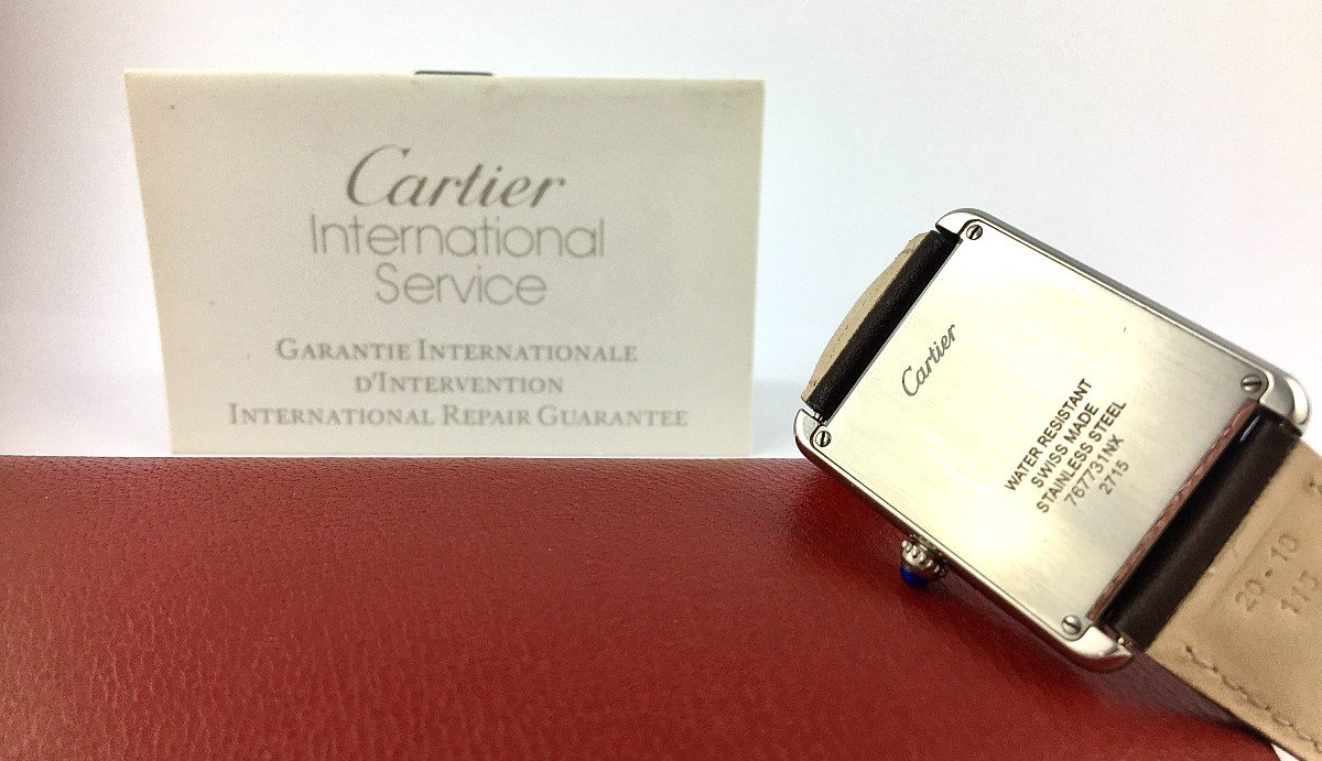 Cartier Tank Solo Medium Steel Quartz Watch Box Guarantee Papers-photo-7