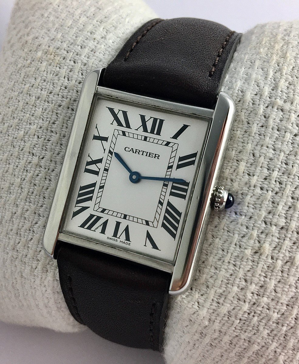 Cartier Tank Solo Medium Steel Quartz Watch Box Guarantee Papers