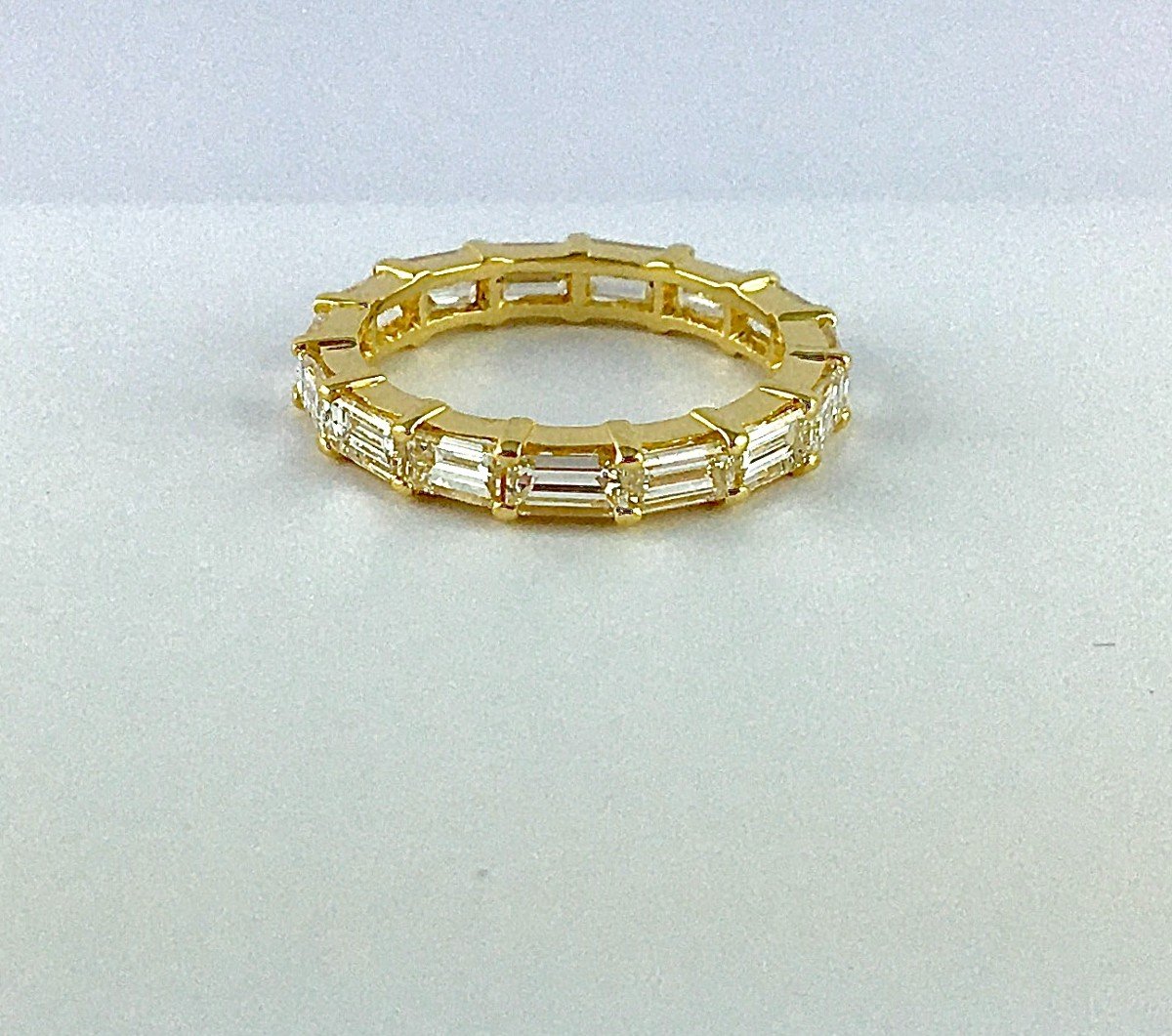 American Alliance Ring With Baguette Cut Diamonds In Yellow Gold -photo-7