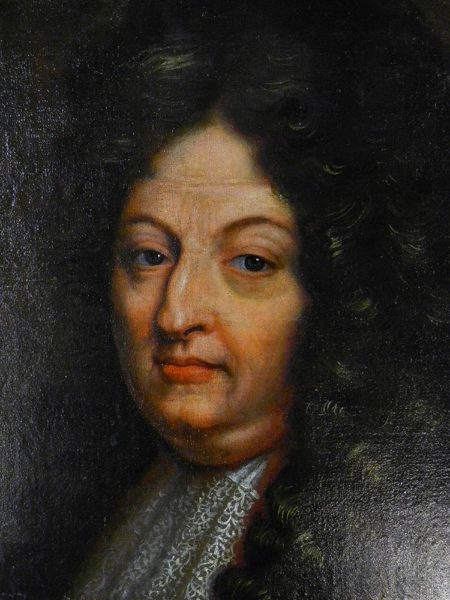 Portrait De Louis XIV Roi Soleil d'Après Hyacinthe Rigaud  Huile Toile début 19ème S  Encadré-photo-3