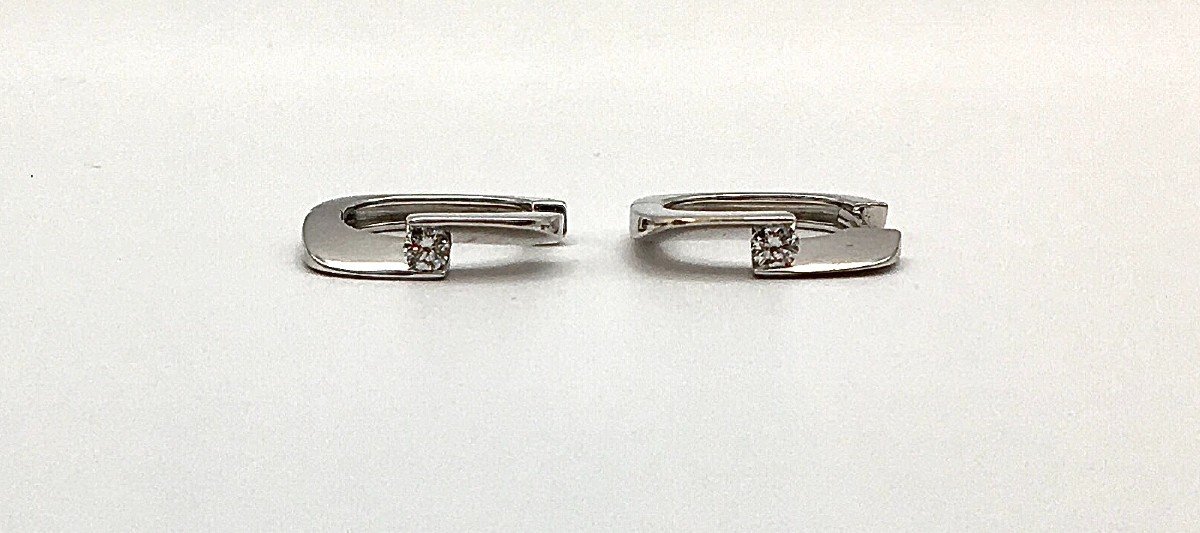 Envol Creole Earrings By Jean-marc Garel, Diamonds On White Gold-photo-2