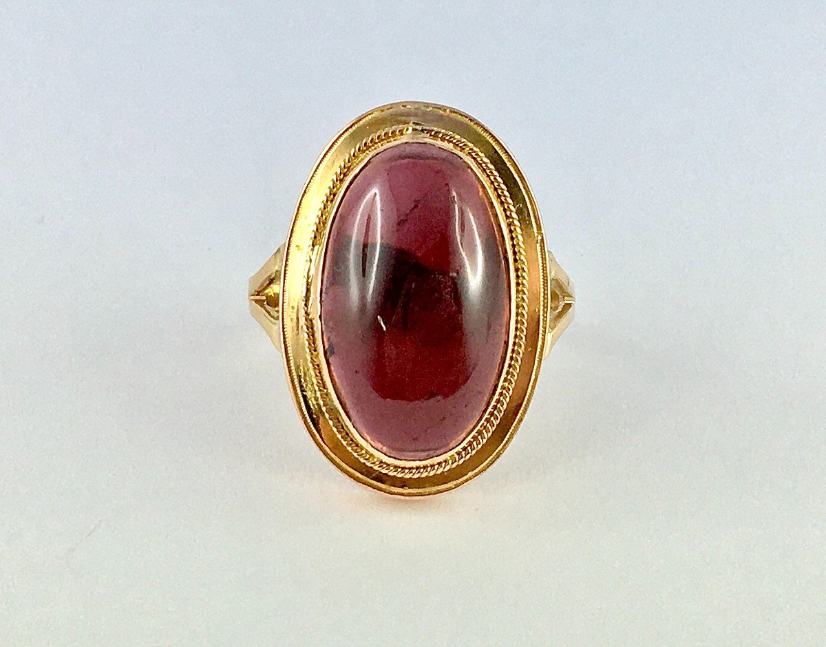 Garnet Cabochon Ring In Rose Gold-photo-1