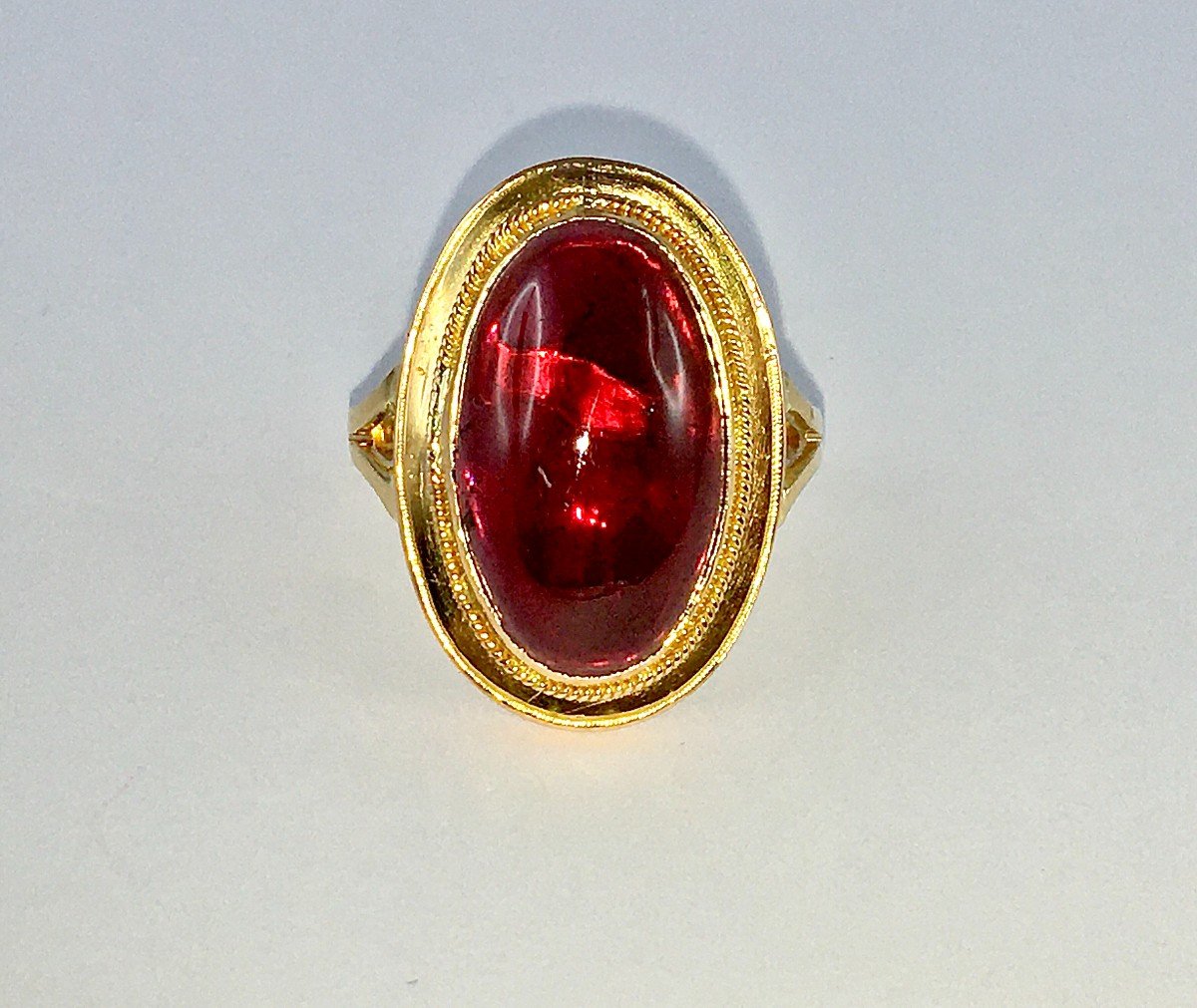 Garnet Cabochon Ring In Rose Gold-photo-2