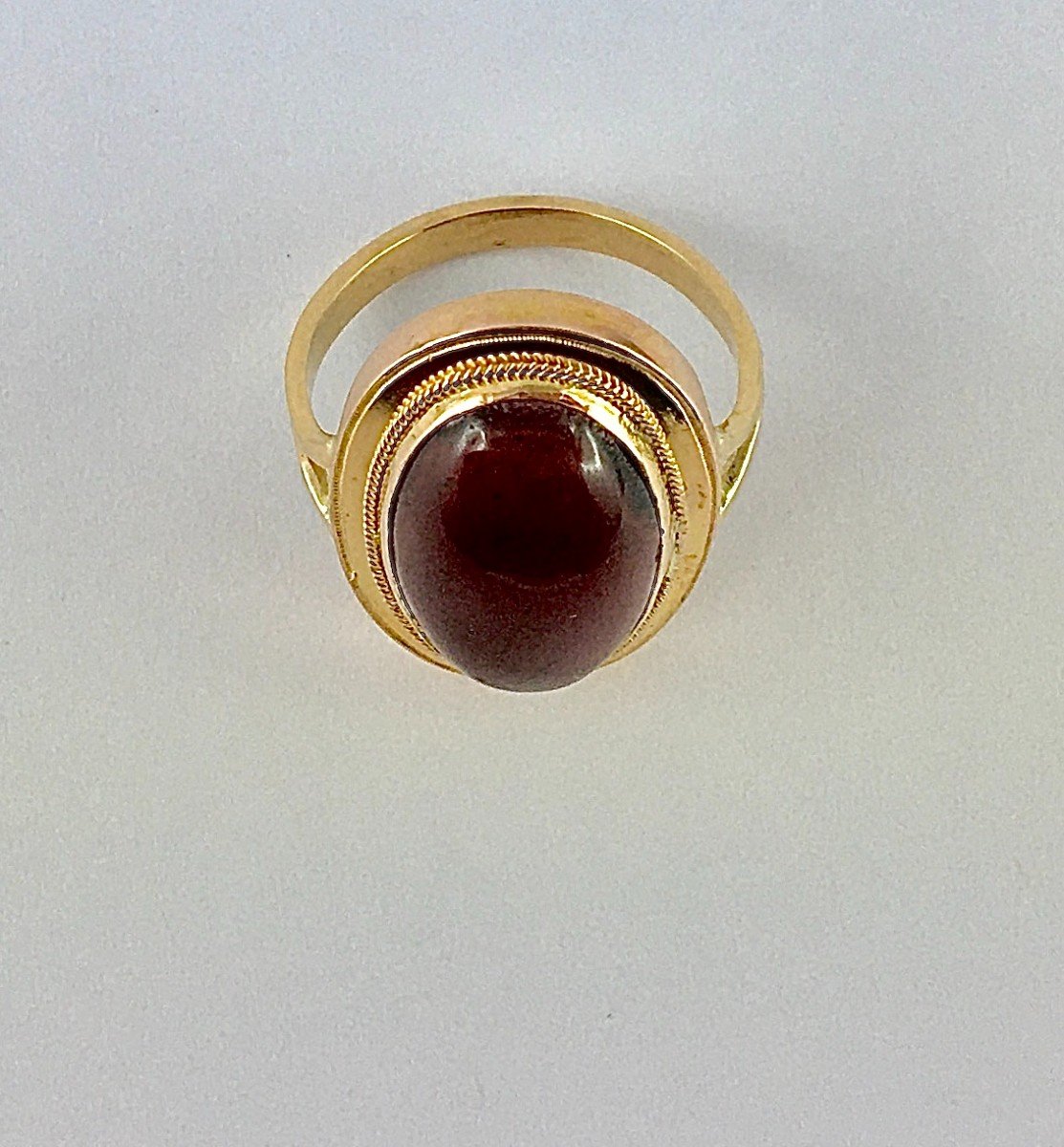 Garnet Cabochon Ring In Rose Gold-photo-3