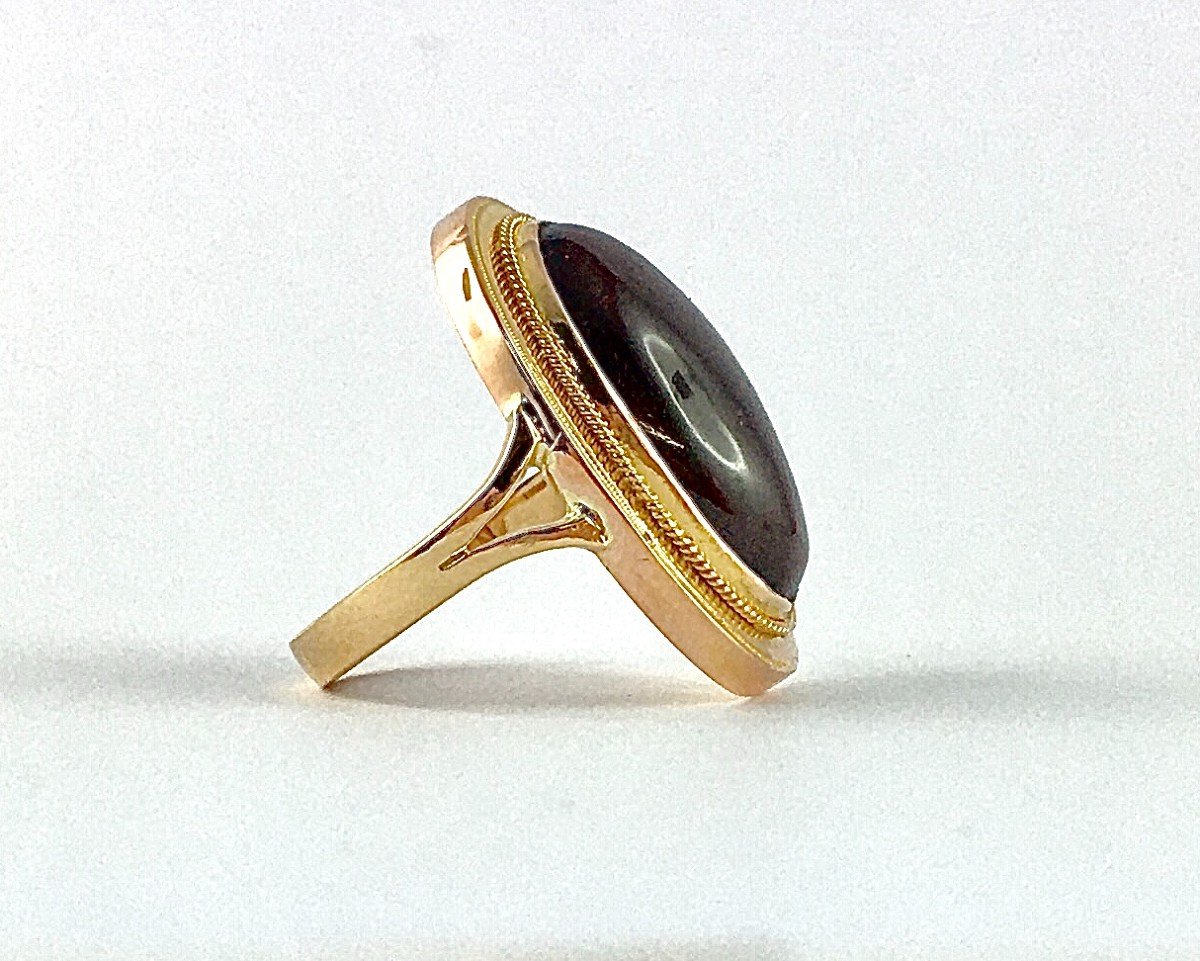 Garnet Cabochon Ring In Rose Gold-photo-6