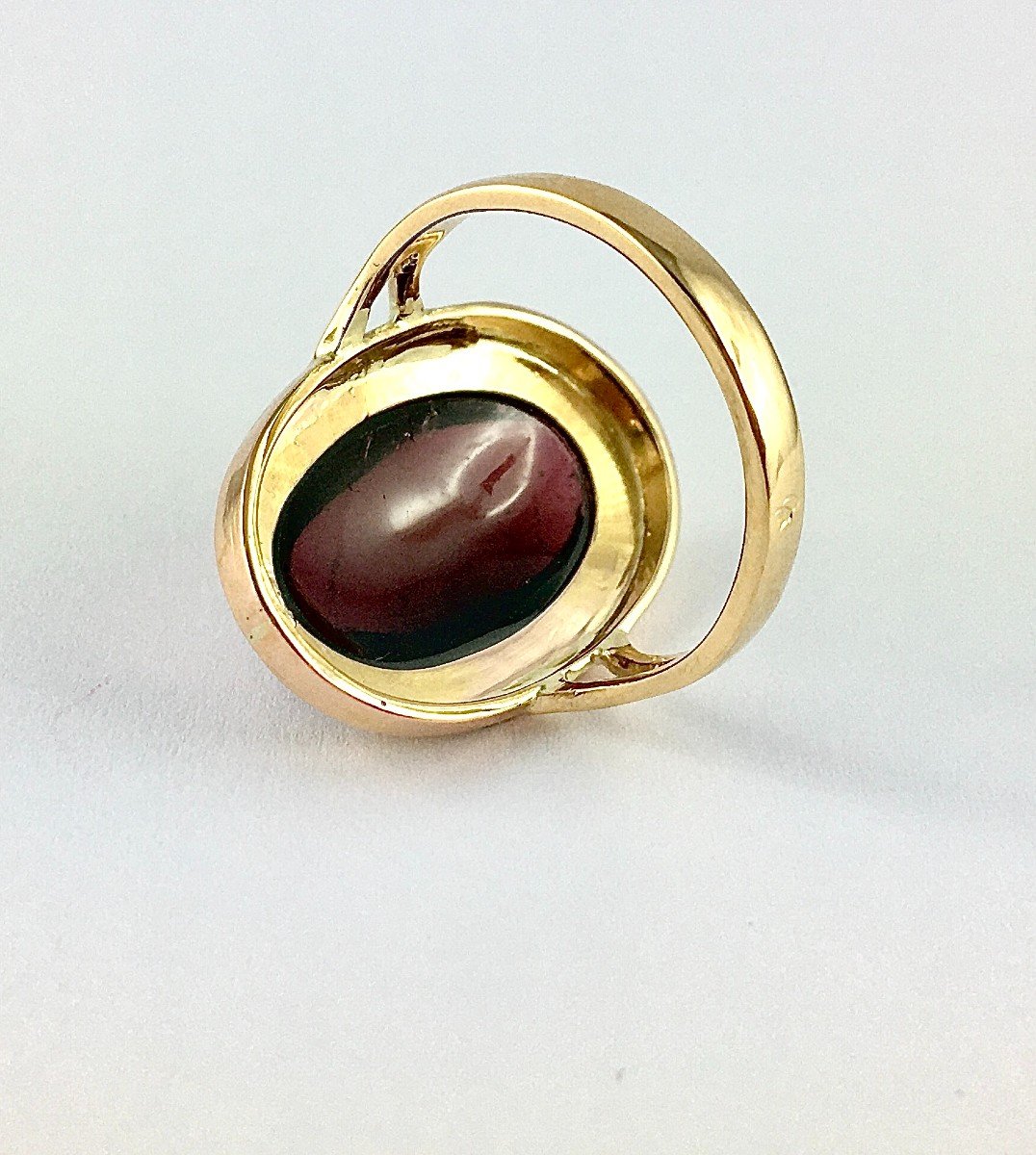 Garnet Cabochon Ring In Rose Gold-photo-7