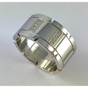 Bague Cartier Tank Française Diamants Sur Or Blanc