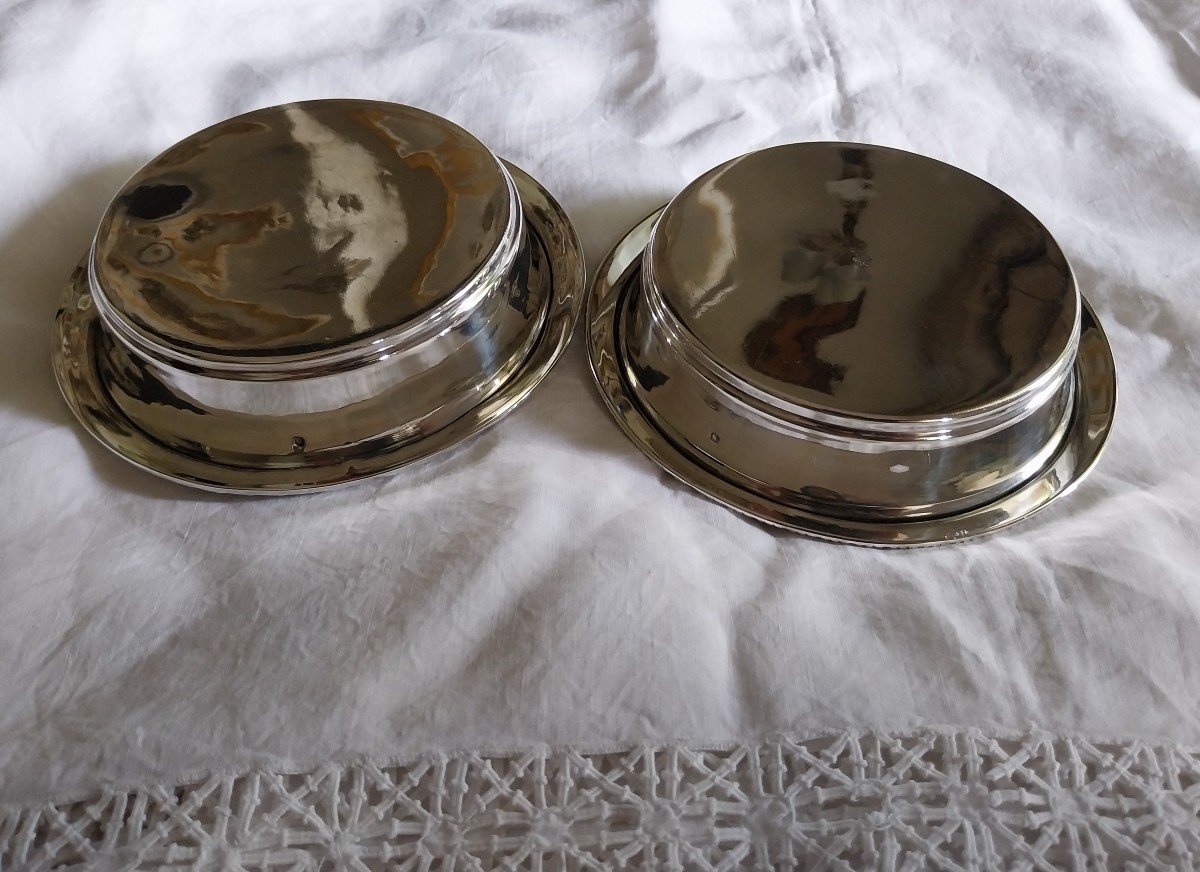 Pair Of 19th Century Silver Minerva Bottle Coasters-photo-4