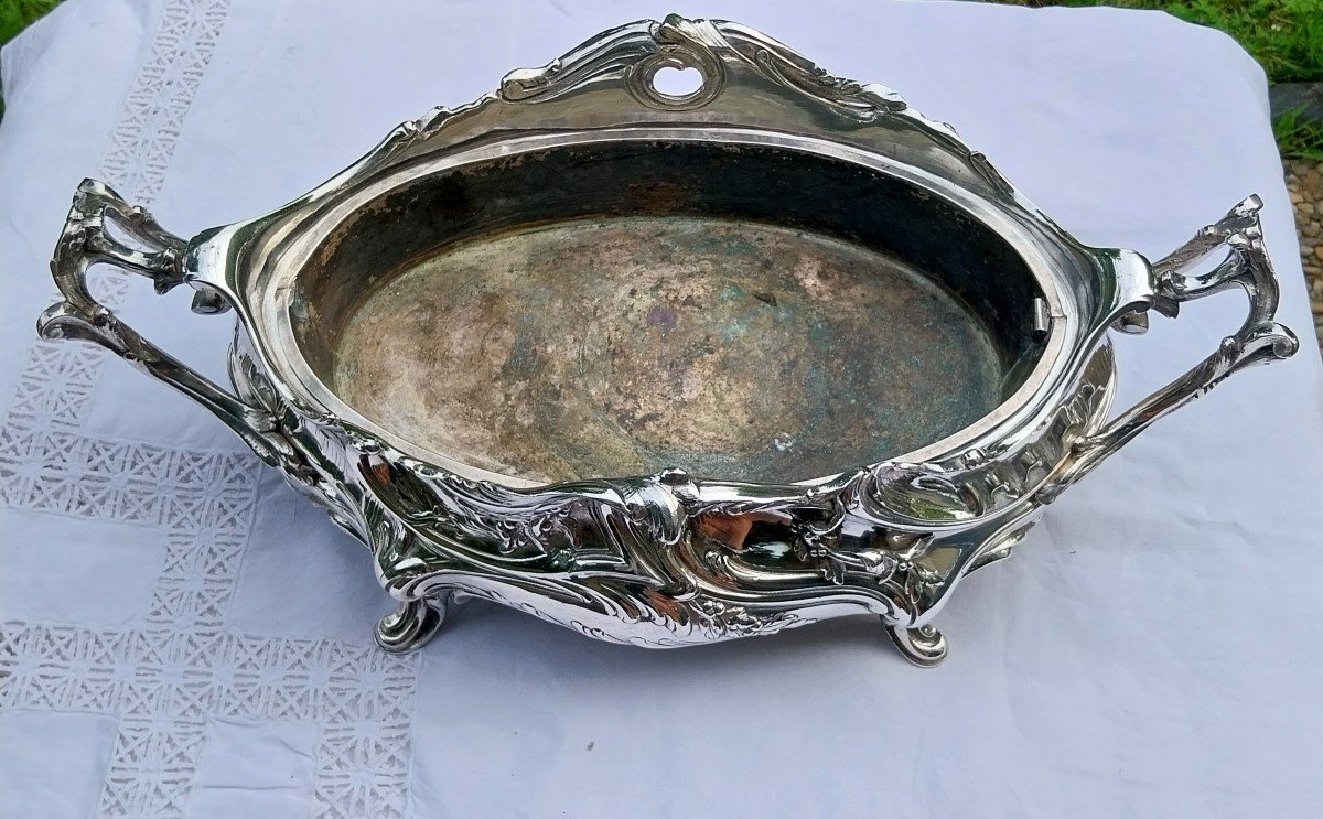 Silver Bronze Planter Early 20th Century -photo-3