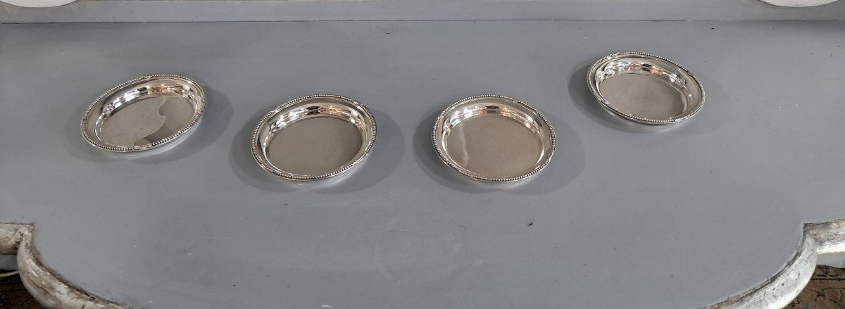 Set Of 4 Solid Silver Bottle Coasters-photo-2