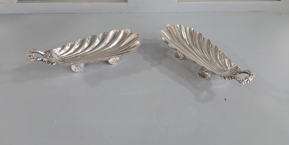 Pair Of Solid Silver Shells-photo-2