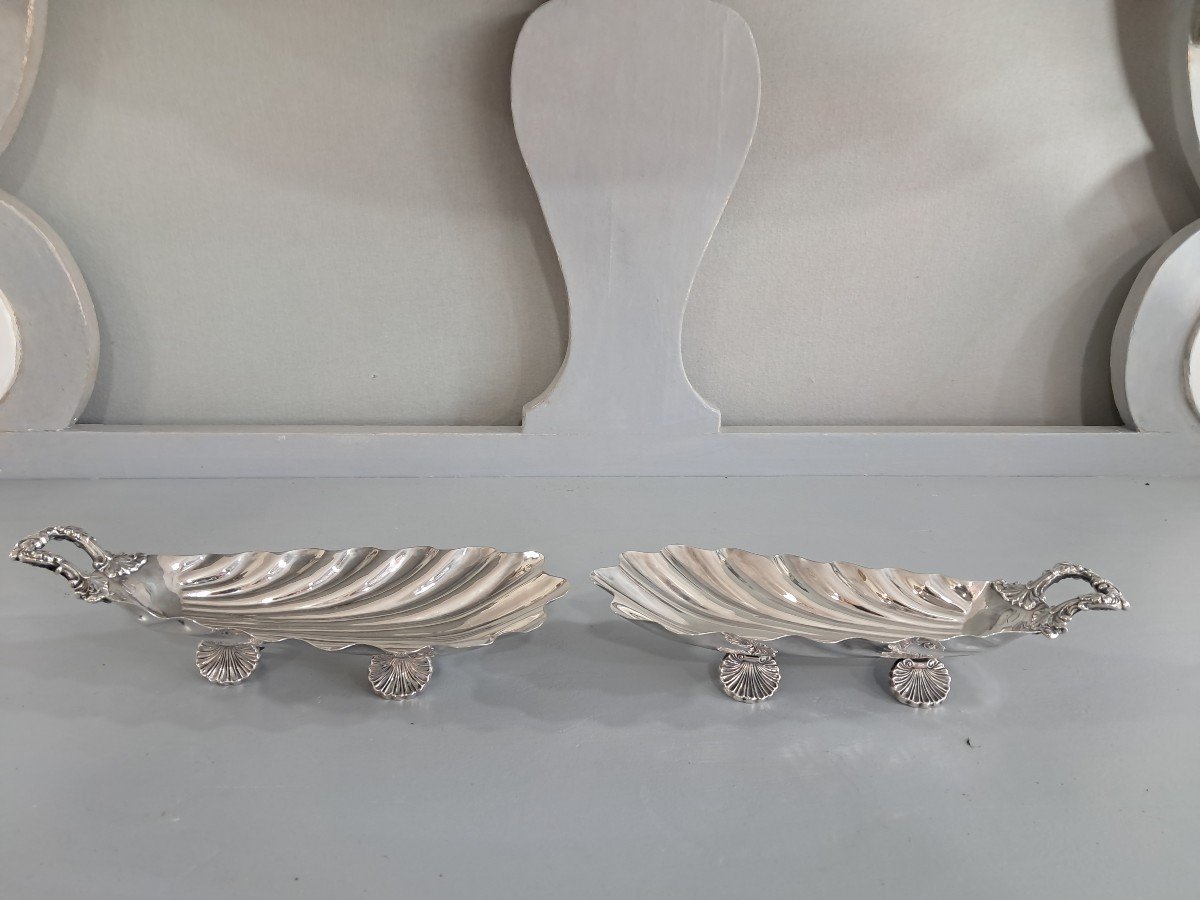 Pair Of Solid Silver Shells-photo-3