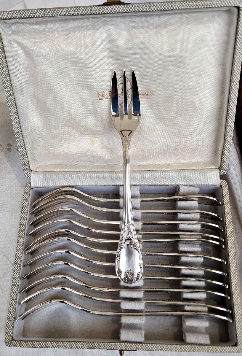 12 Christofle Marly Cake Forks-photo-2