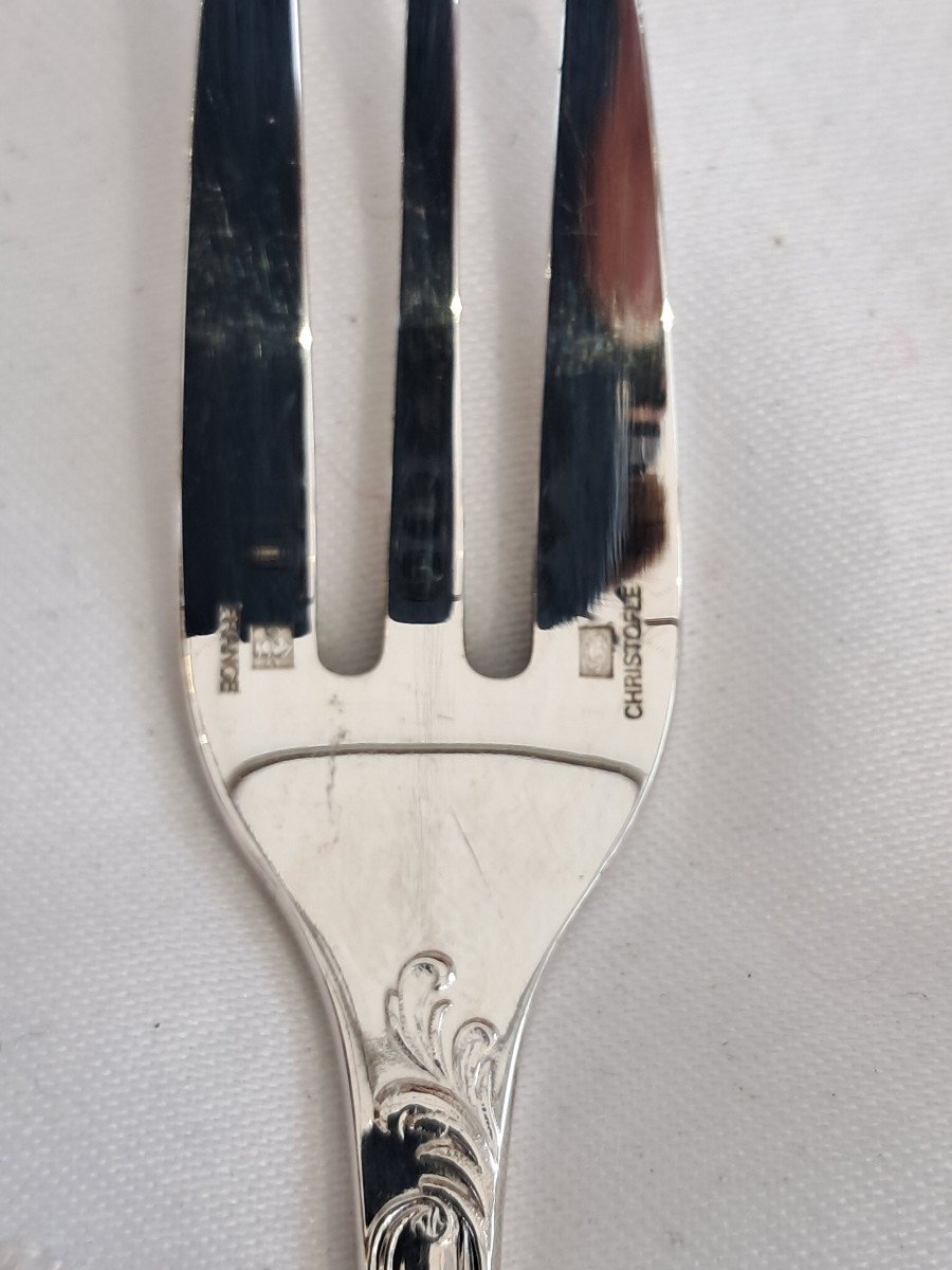 12 Christofle Marly Cake Forks-photo-4