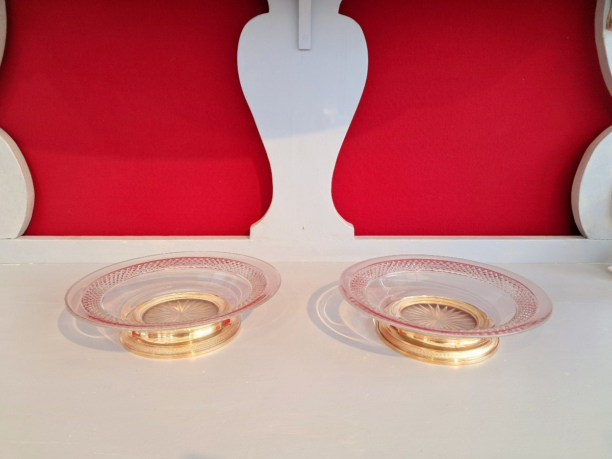 Pair Of Puiforcat Crystal Vermeil Cups-photo-3