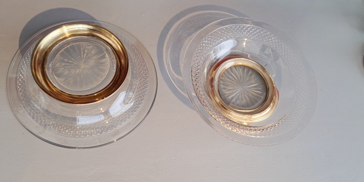 Pair Of Puiforcat Crystal Vermeil Cups-photo-4