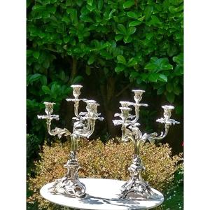 19th Century Candelabra With Openwork Base