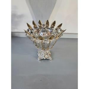 Confiturier Argent Massif XIXeme   Cristal Taillé