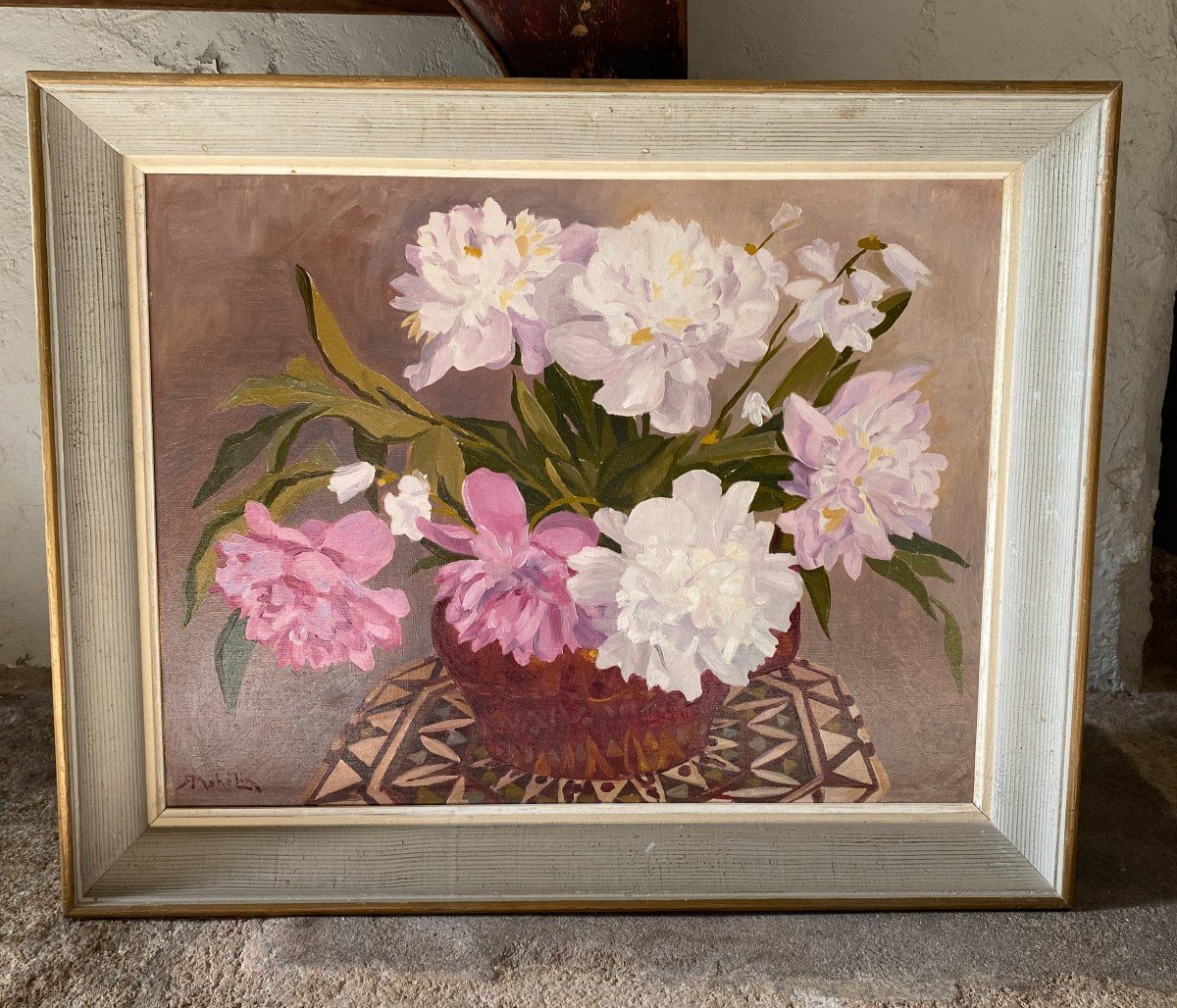 Still Life Flowers Peonies. Robert Mahelin.