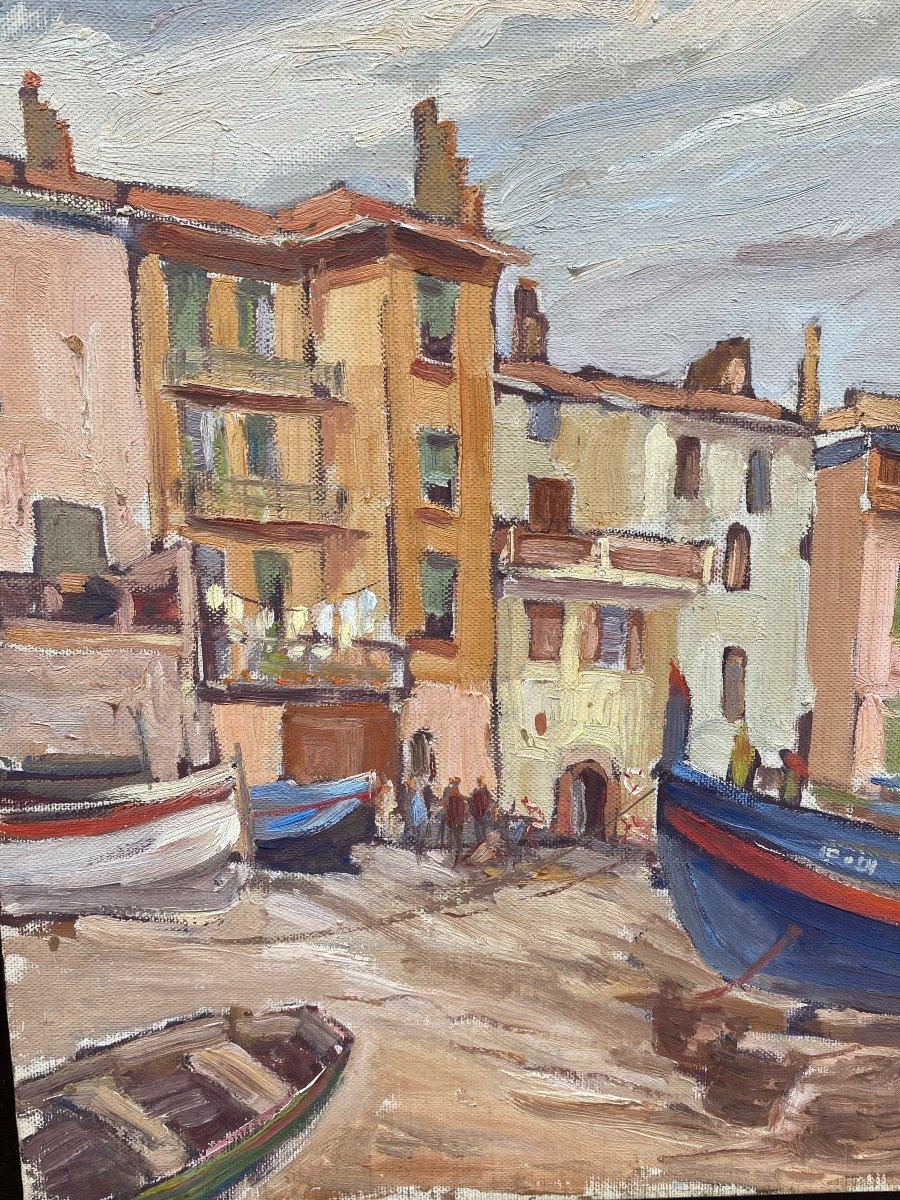 Le Boramar. Huile Sur Panneau. Collioure. Paysage-photo-2