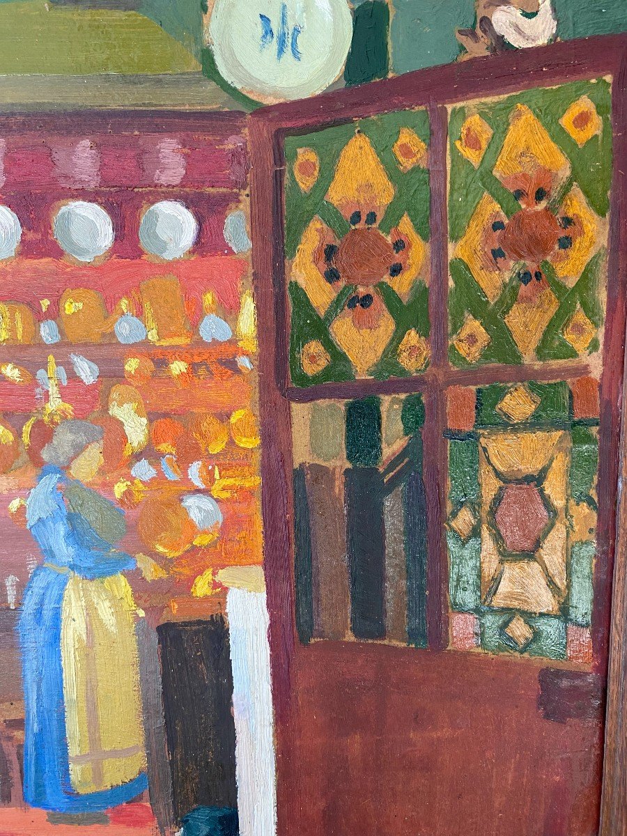 In The Kitchen. Interior View. Oil Painting. 1930-photo-3