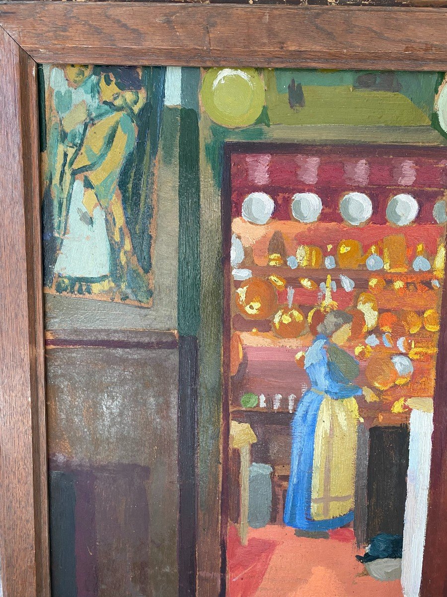 In The Kitchen. Interior View. Oil Painting. 1930-photo-4